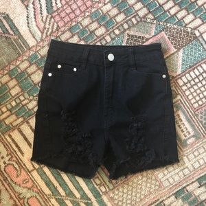 ✨LAST CHANCE✨ High-Waisted Black Denim Shorts